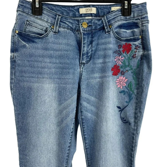 Vintage America Women Skinny Ankle Denim Jeans Size 8/29 - Picture 7 of 9